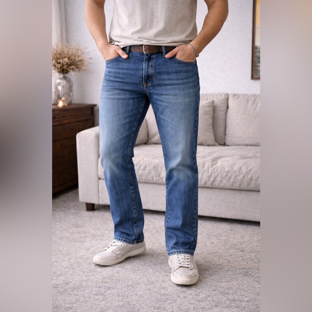 Wrangler Slim Straight Jeans Men’s Mid Rise Stretch Denim 2000s